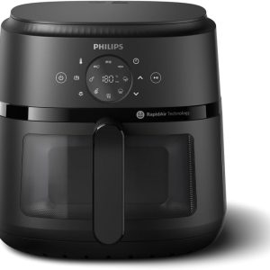Philips Airfryer 2000 Series 6.2 L - 13 Cooking Methods. Compact Design with Viewing Window. RapidAir Technology. 90% Less Grease. Easy to Clean (NA230/00). Black